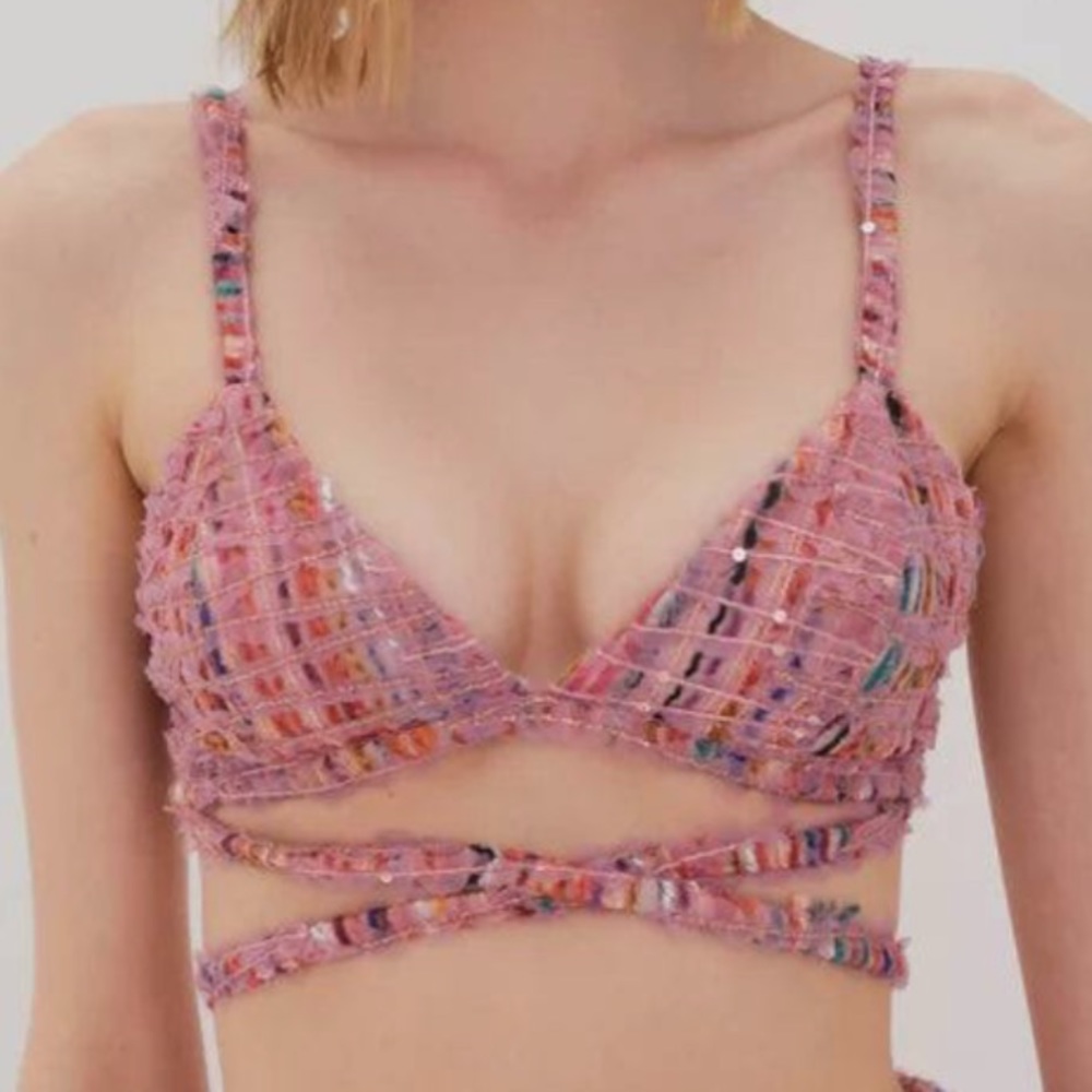 NEW; SOLD OUT - For Love and Lemons pink Dionne bra top - never worn XXS